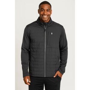 Free Country Hi-Stretch  Full-Zip Performance Jacket Black Quilted Design L